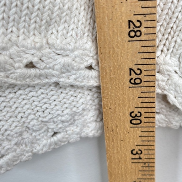 VTG 90s Granny Cardigan L Embroidered Floral Bobble Cottage Granny Chunky Ivory - Picture 7 of 10